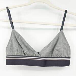 Marine Layer Womens Soft Lounge Rose Striped Bralette Bra Size XS Heather Gray